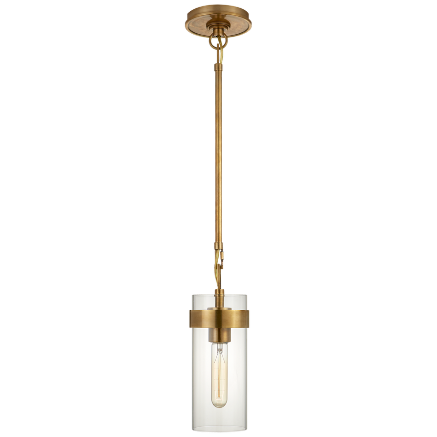 Frankton Petite Pendant-Visual Comfort-VISUAL-S 5672HAB-CG-PendantsHand-Rubbed Antique Brass / Clear Glass-2-France and Son