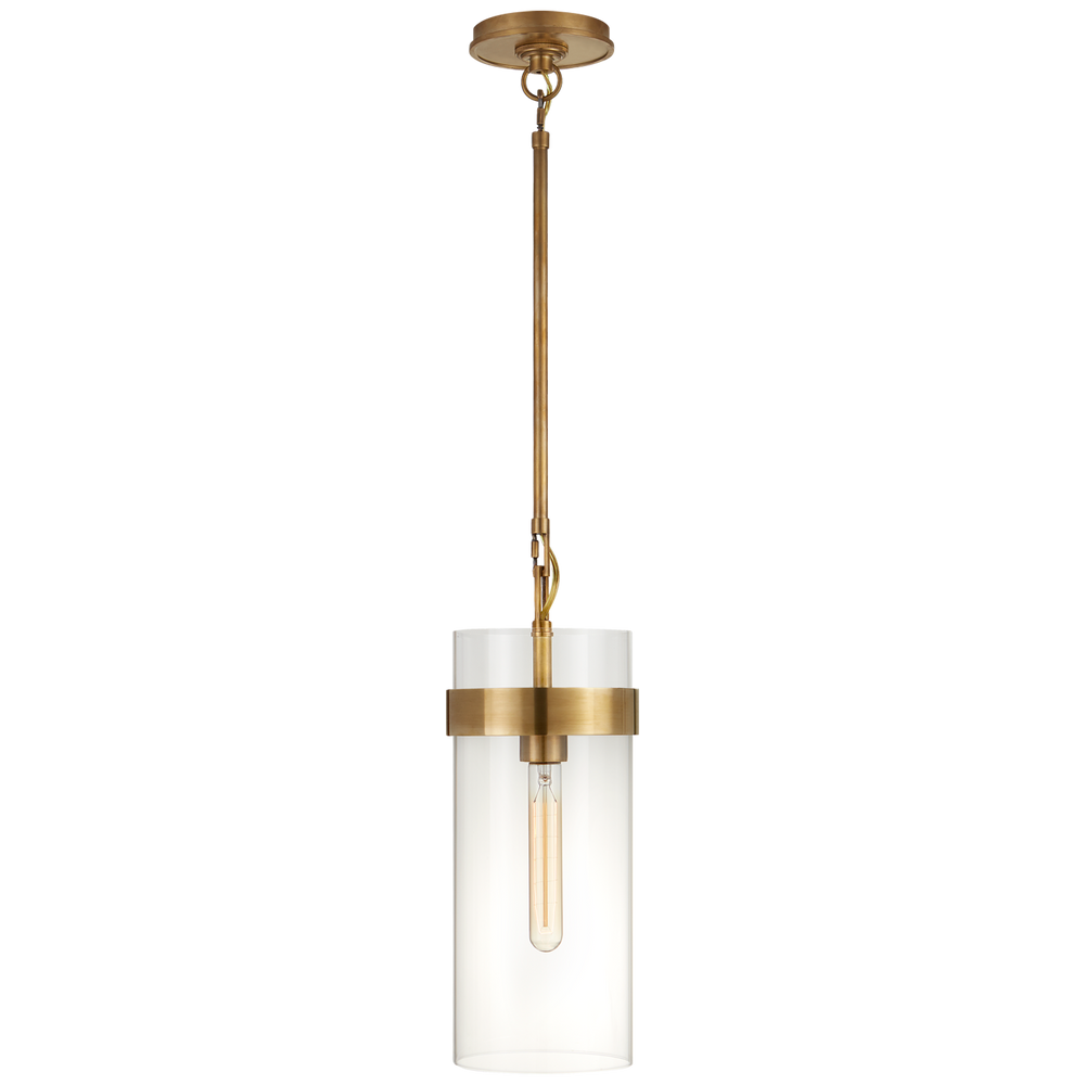Pregone Small Pendant-Visual Comfort-VISUAL-S 5673HAB-CG-PendantsHand-Rubbed Antique Brass/Clear Glass-2-France and Son