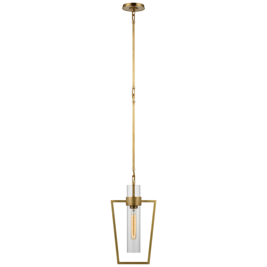 Pregone Petite Caged Pendant-Visual Comfort-VISUAL-S 5676HAB-CG-PendantsClear Glass-Polished Nickel-3-France and Son