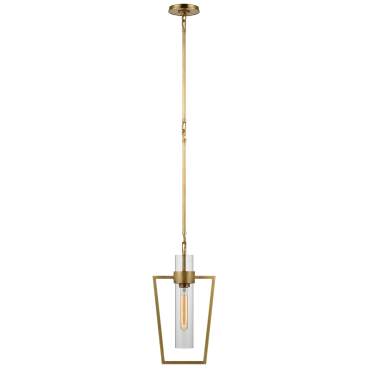 Pregone Petite Caged Pendant-Visual Comfort-VISUAL-S 5676HAB-CG-PendantsClear Glass-Polished Nickel-3-France and Son