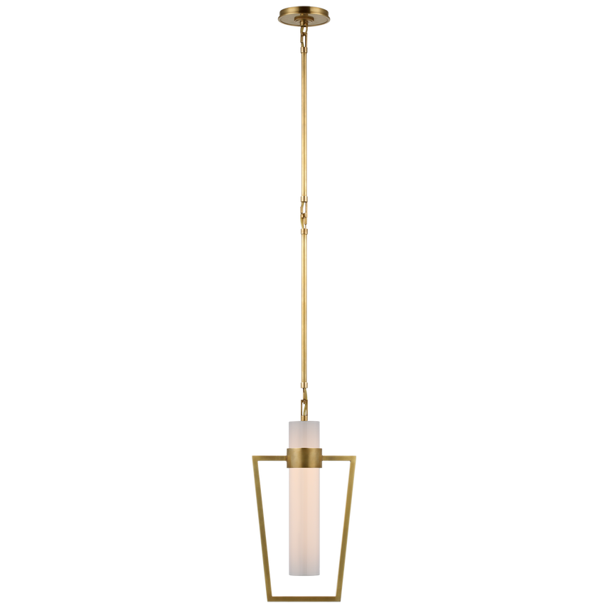 Pregone Petite Caged Pendant-Visual Comfort-VISUAL-S 5676HAB-WG-PendantsWhite Glass-Bronze-4-France and Son