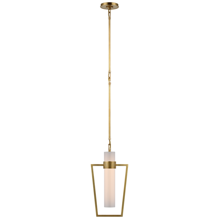 Pregone Petite Caged Pendant-Visual Comfort-VISUAL-S 5676HAB-WG-PendantsWhite Glass-Bronze-4-France and Son