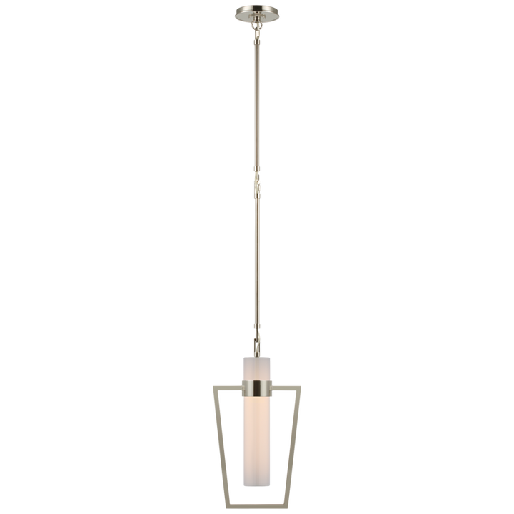 Pregone Petite Caged Pendant-Visual Comfort-VISUAL-S 5676PN-WG-PendantsWhite Glass-Polished Nickel-6-France and Son