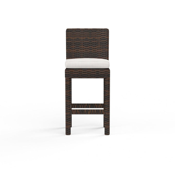 Outdoor Bar Stools Montecito Barstool in Canvas Flax w/ Self Welt