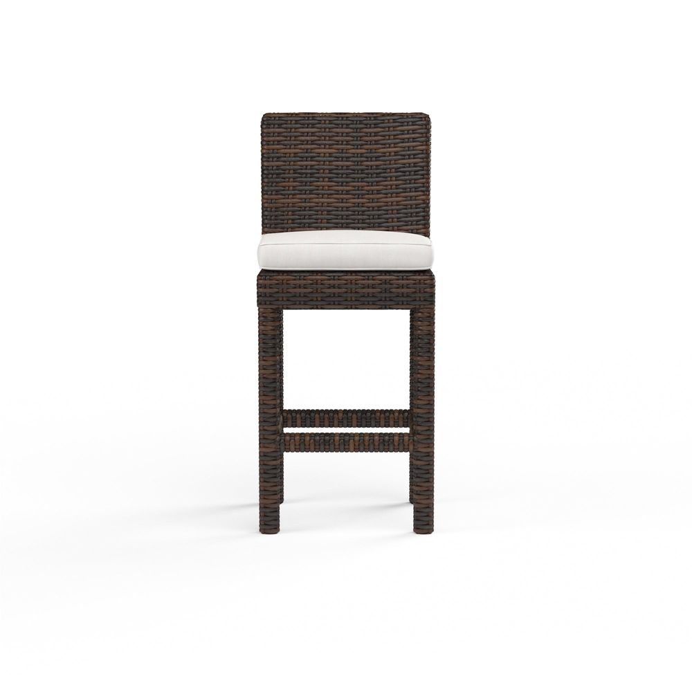 Outdoor Bar Stools Montecito Barstool in Canvas Flax w/ Self Welt