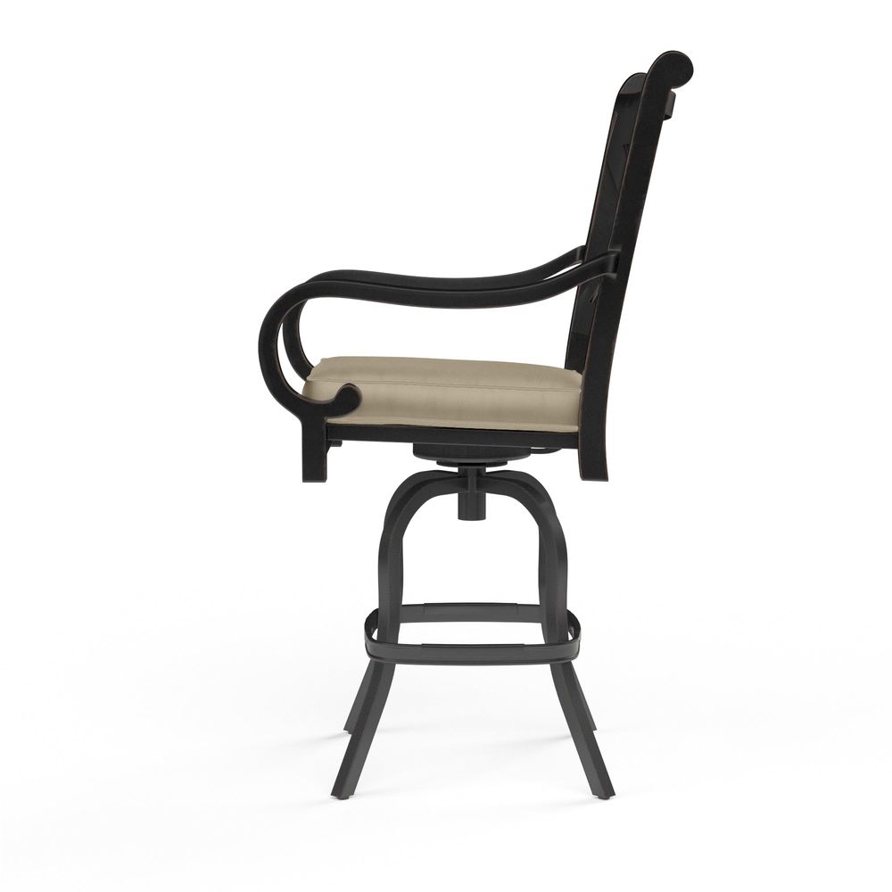 Outdoor Bar Stools Monterey Barstool in Linen Stone w/ Selt Welt