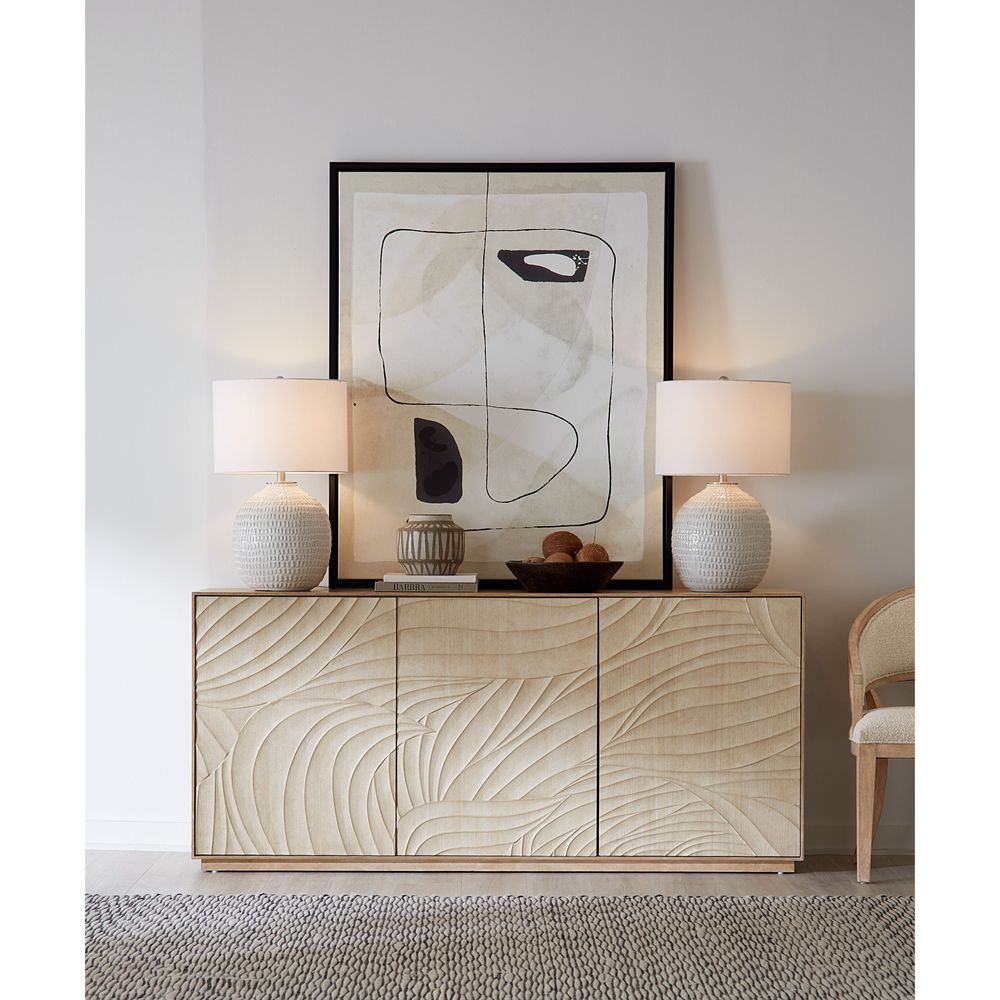 Retreat Entertainment 4-Shelf Credenza - Light Wood