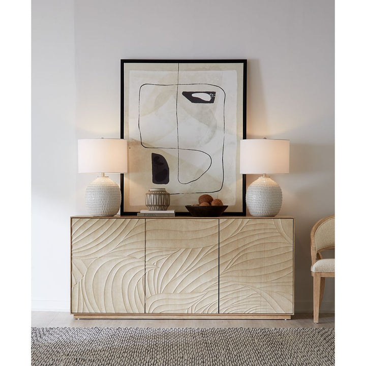 Retreat Entertainment 4-Shelf Credenza - Light Wood