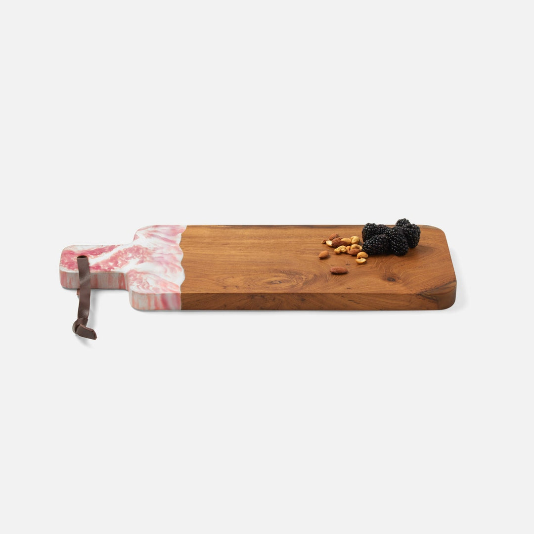 Austin Pink Swirled Serving Board Resin/Natural Teak 22X75