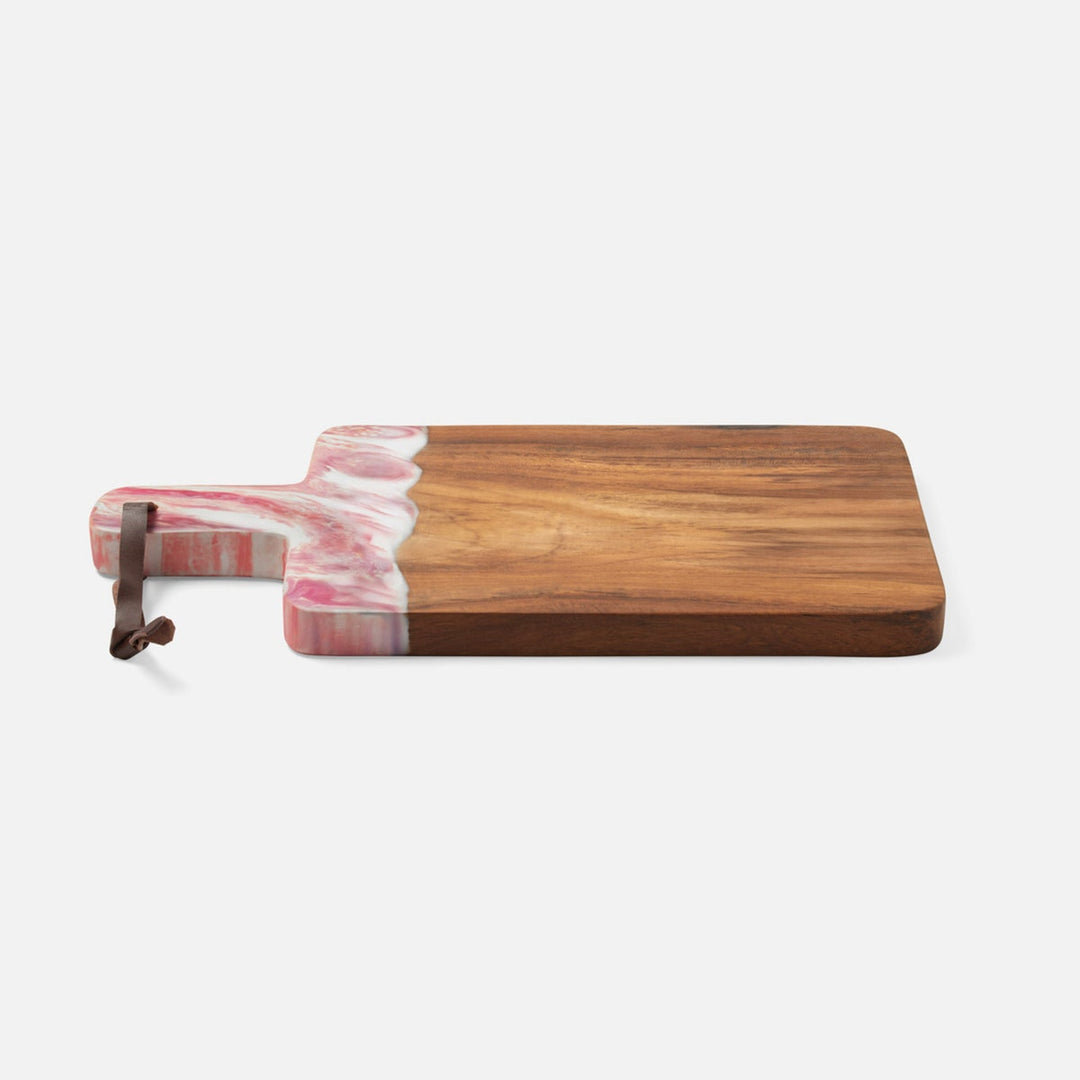 Austin Pink Swirled Serving Board Resin/Natural Teak 195X12