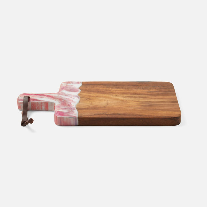 Austin Pink Swirled Serving Board Resin/Natural Teak 195X12