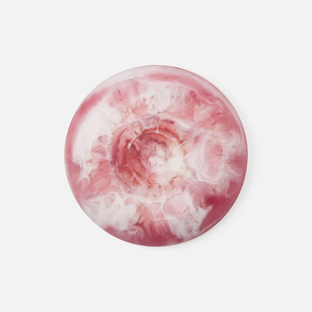 Hugo Pink Swirled Chip And Dip Bowl Resin
