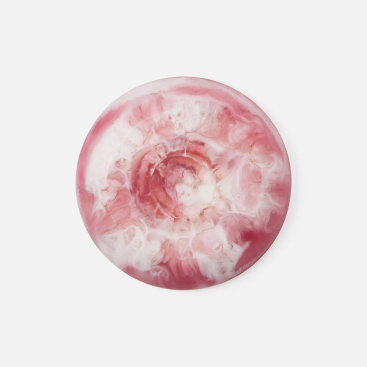 Hugo Pink Swirled Chip And Dip Bowl Resin