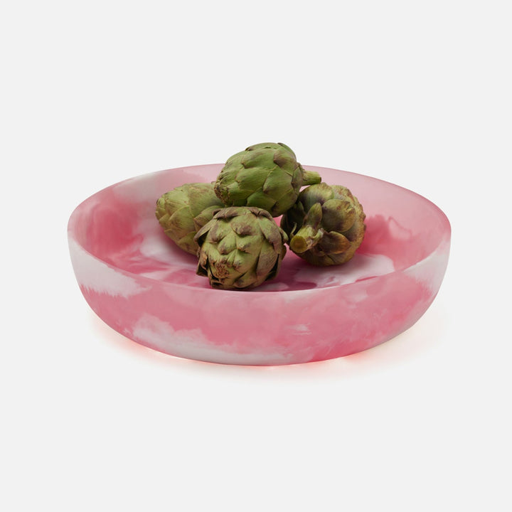 Hugo Pink Swirled Serving Bowl Resin Large