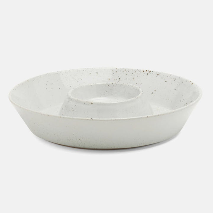 Marcus White Salt Glaze Chip And Dip Bowl Stoneware