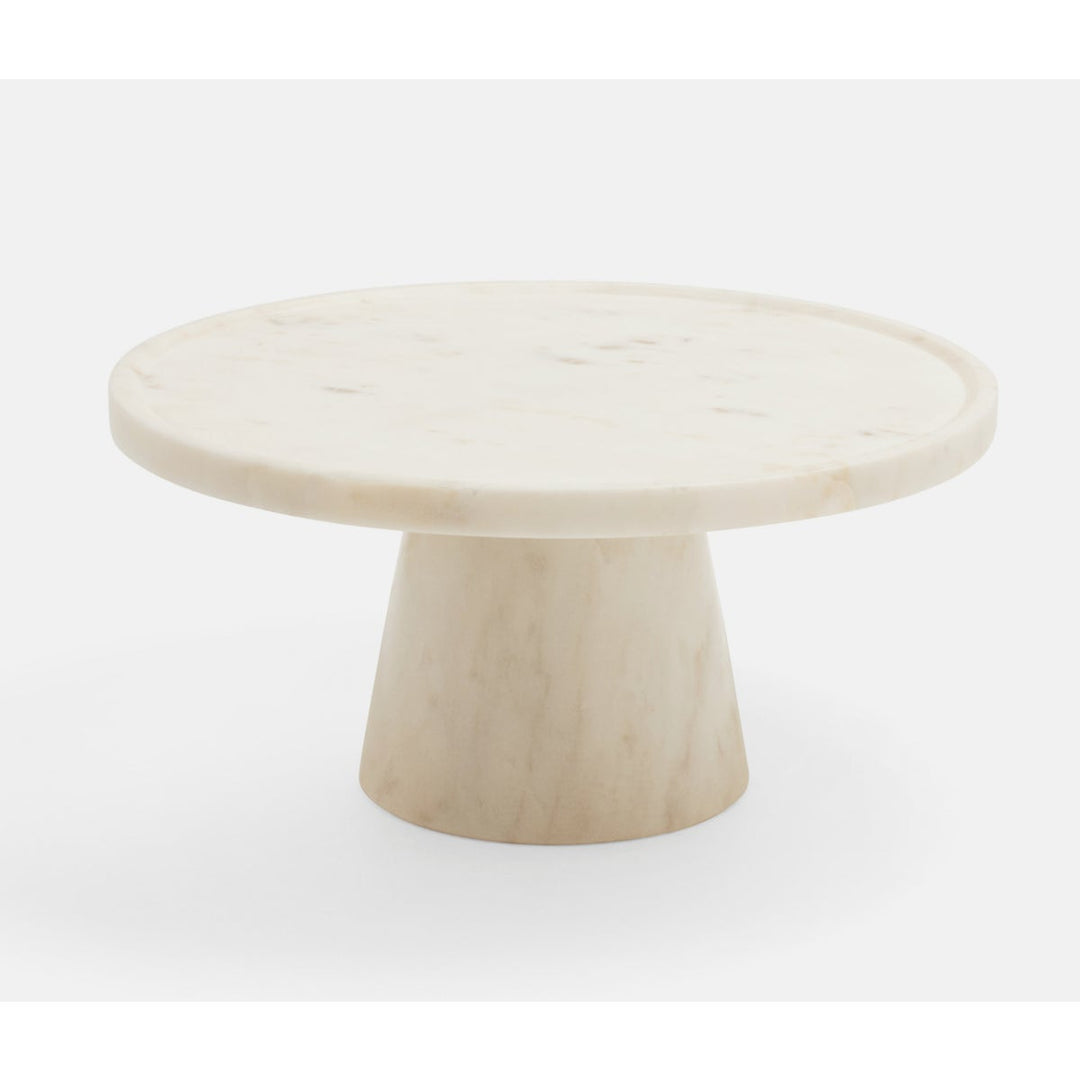 Samantha White Marble Cake Stand Medium 95"Dx45"H