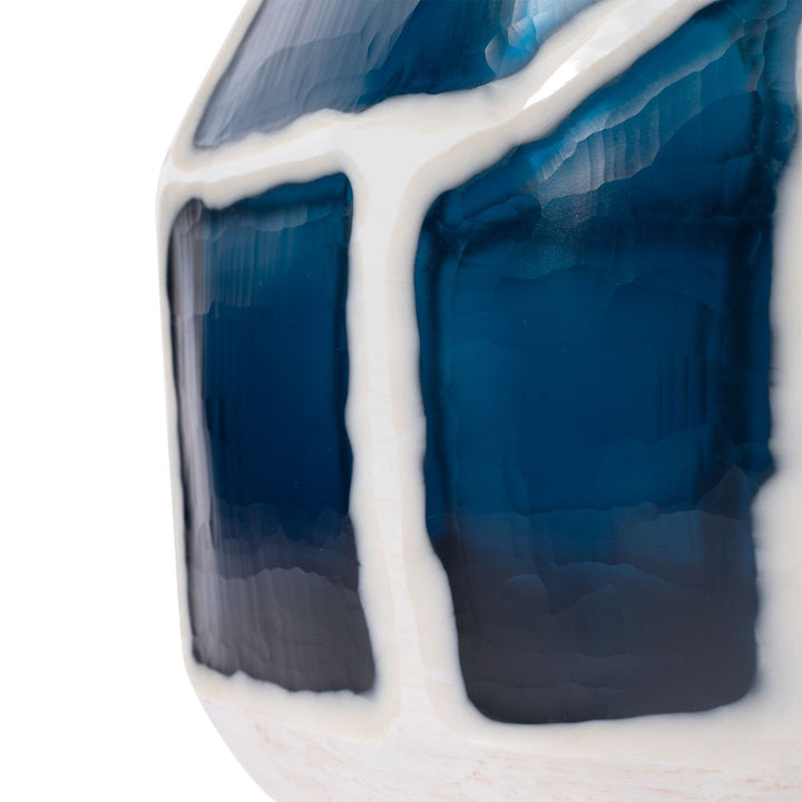 Sewale Medium Vase, Marine Blue & White