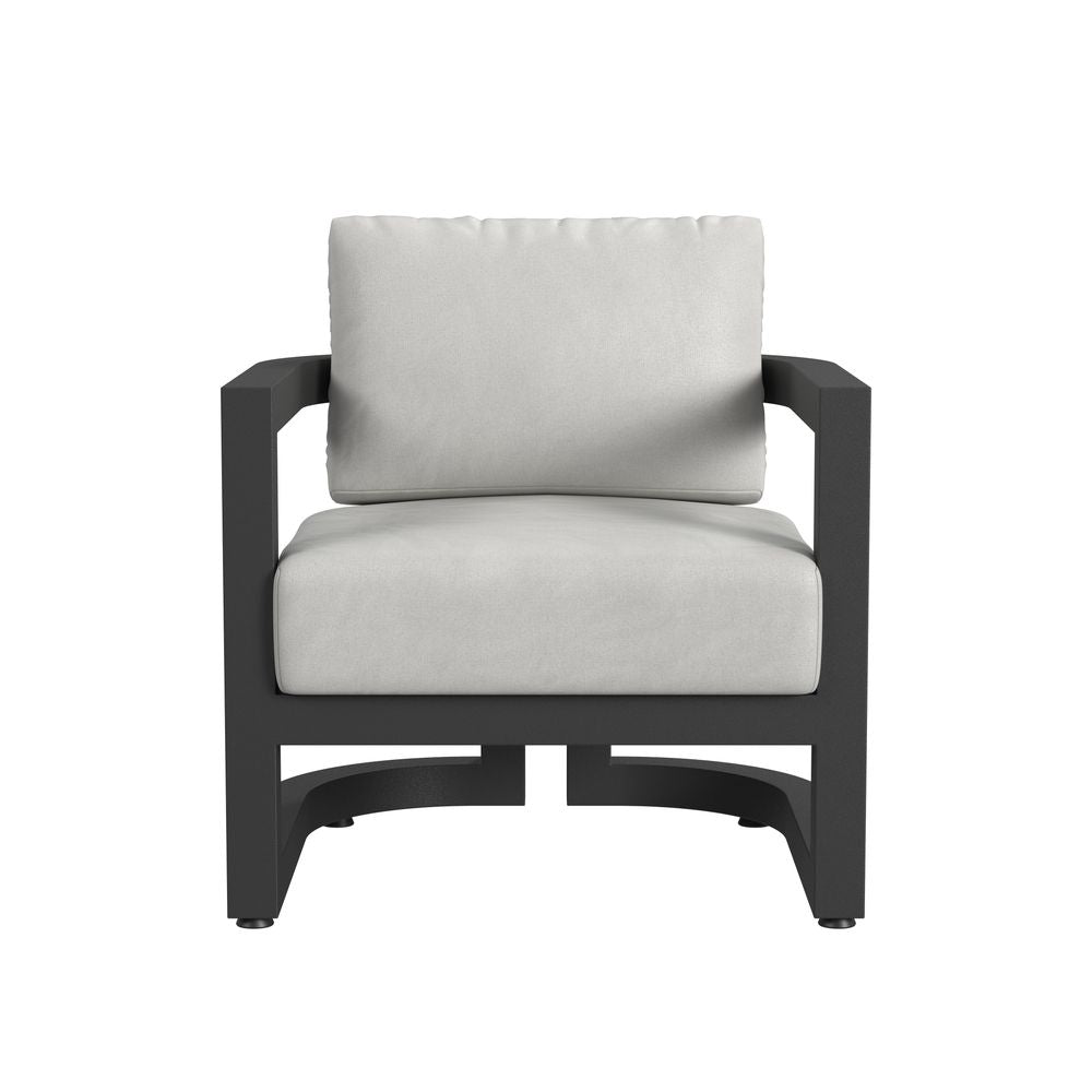 Outdoor Lounge Chairs Malibu Club Chair in Cast Silver, No Welt