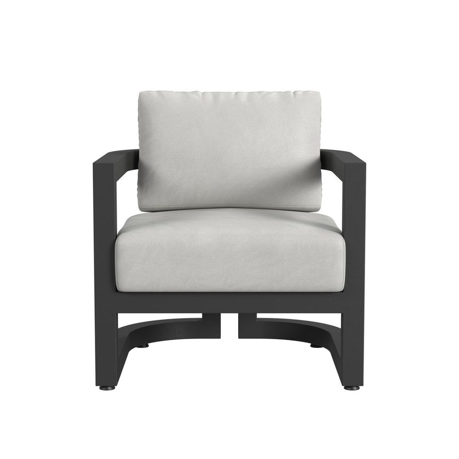 Outdoor Lounge Chairs Malibu Club Chair in Cast Silver, No Welt