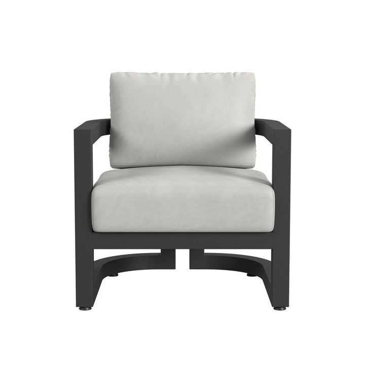 Outdoor Lounge Chairs Malibu Club Chair in Cast Silver, No Welt