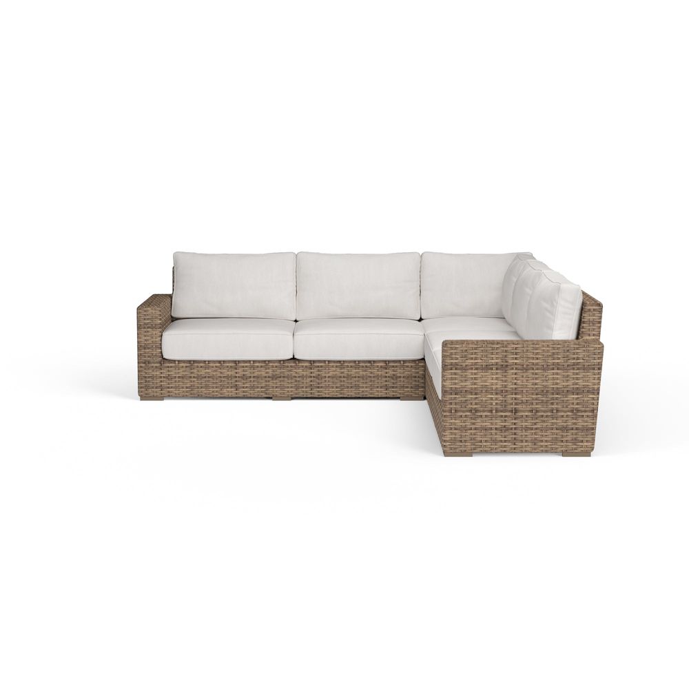 Outdoor Sofas and Sectionals Havana Sectional in Canvas Flax w/ Self Welt