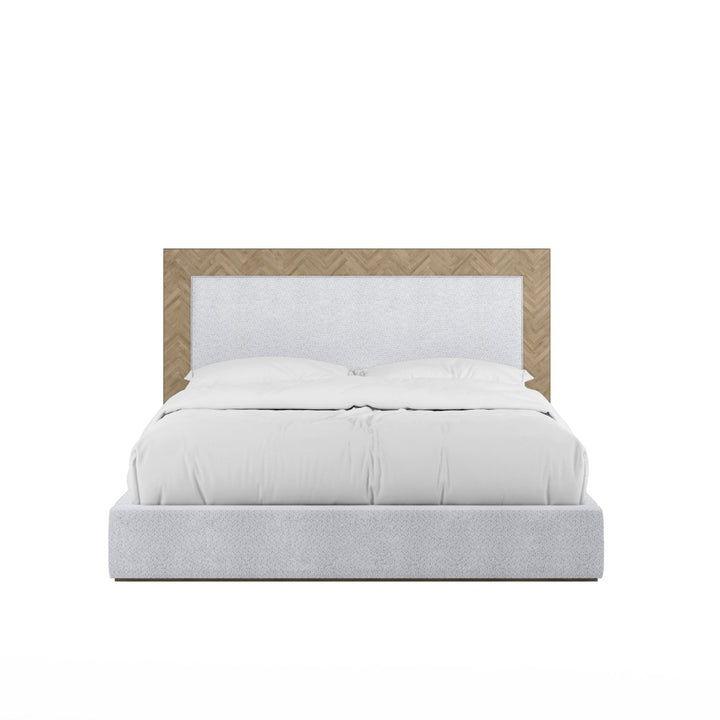 Garrison Cal-King Upholstered Bed - White, Brown