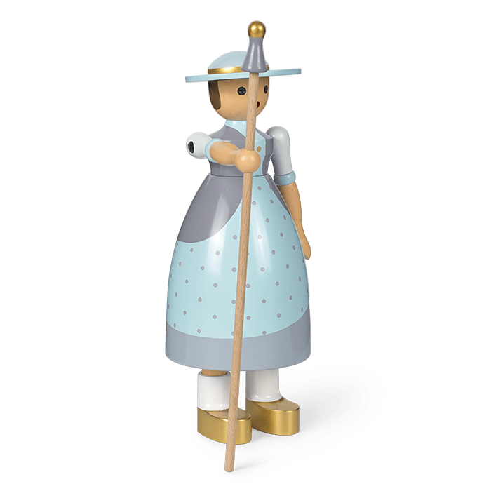 Kay Bojesen Shepherdess, Light Blue, H: 7.9"