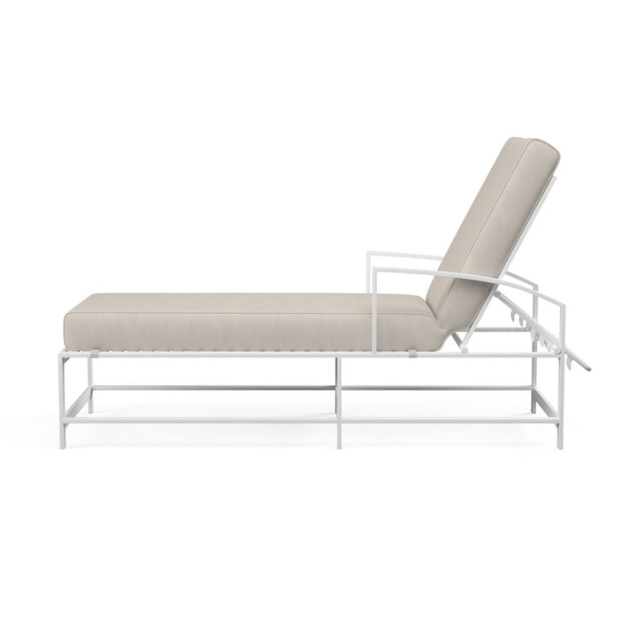 Outdoor Chaises Bristol Chaise in Canvas Flax w/ Self Welt