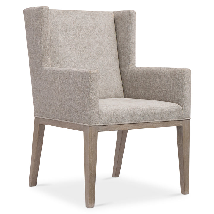 Linea Upholstered Arm Chair in Cerused Greige Finish
