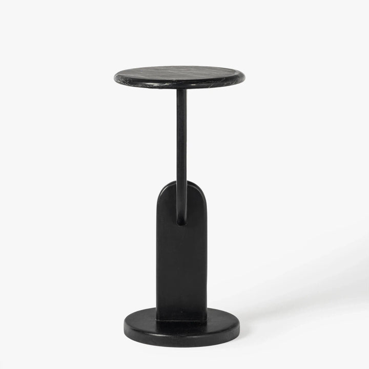 Ellen Drink Table - Black Marble / Acacia