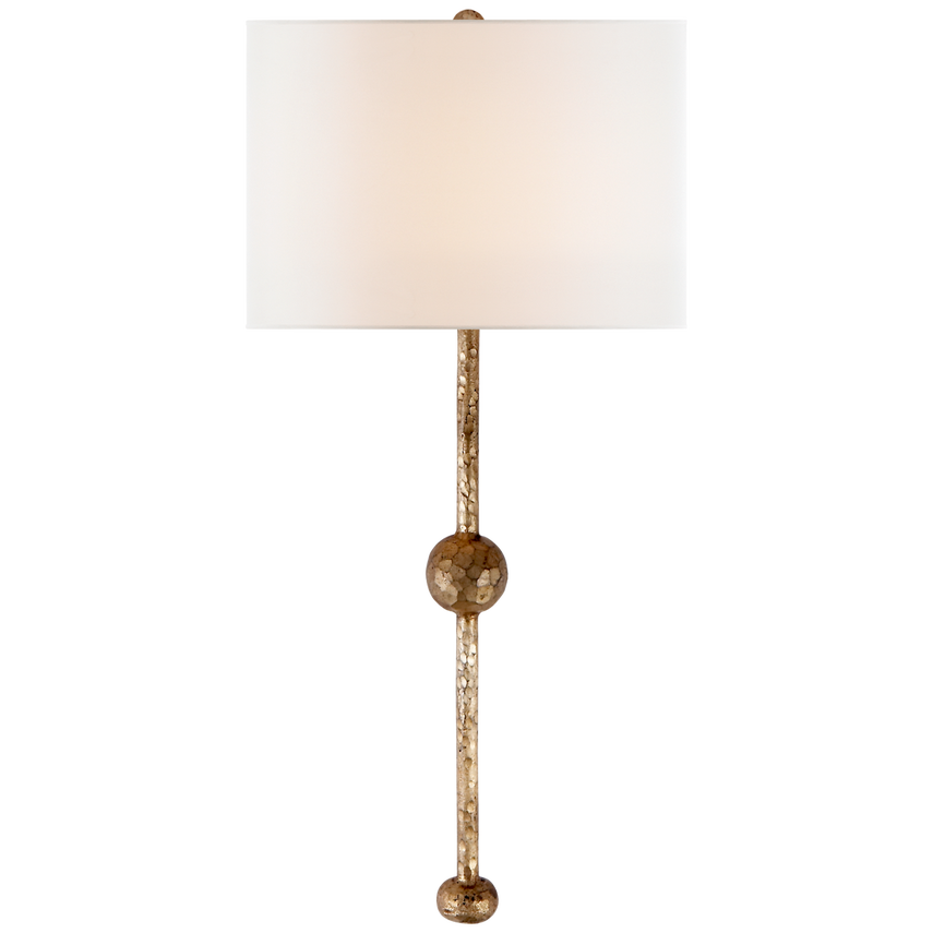 Carry Rail Sconce-Visual Comfort-VISUAL-SK 2263GI-L-Wall LightingGilded Iron/Linen Shade-2-France and Son