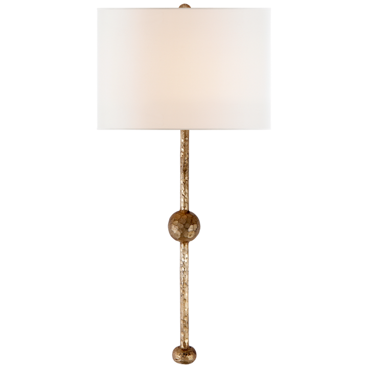 Carry Rail Sconce-Visual Comfort-VISUAL-SK 2263GI-L-Wall LightingGilded Iron/Linen Shade-2-France and Son