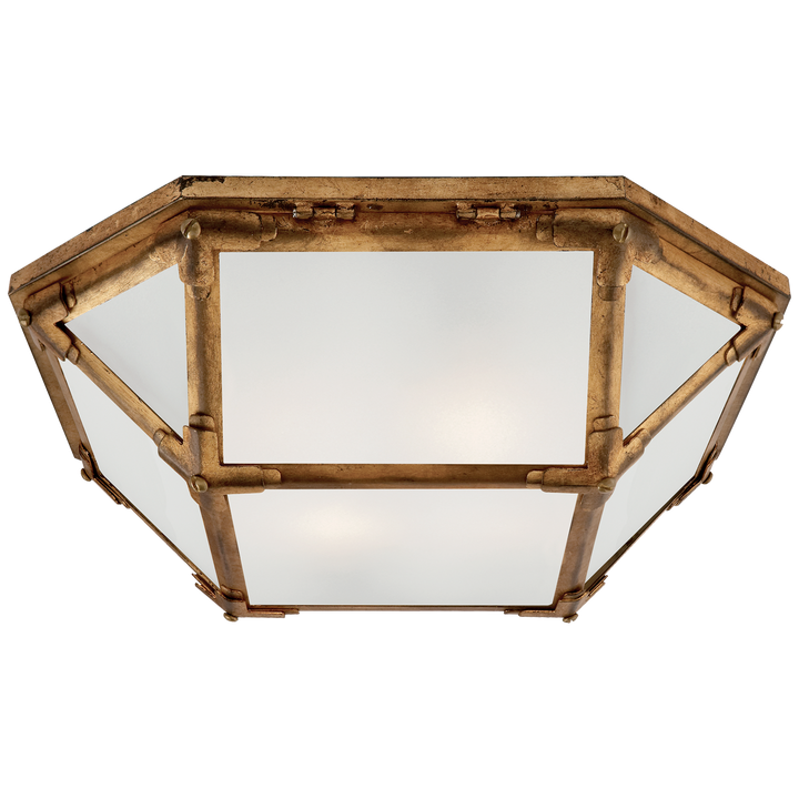 Momogi Flush Mount-Visual Comfort-VISUAL-SK 4008GI-FG-Flush MountsGilded Iron-Frosted Glass-3-France and Son