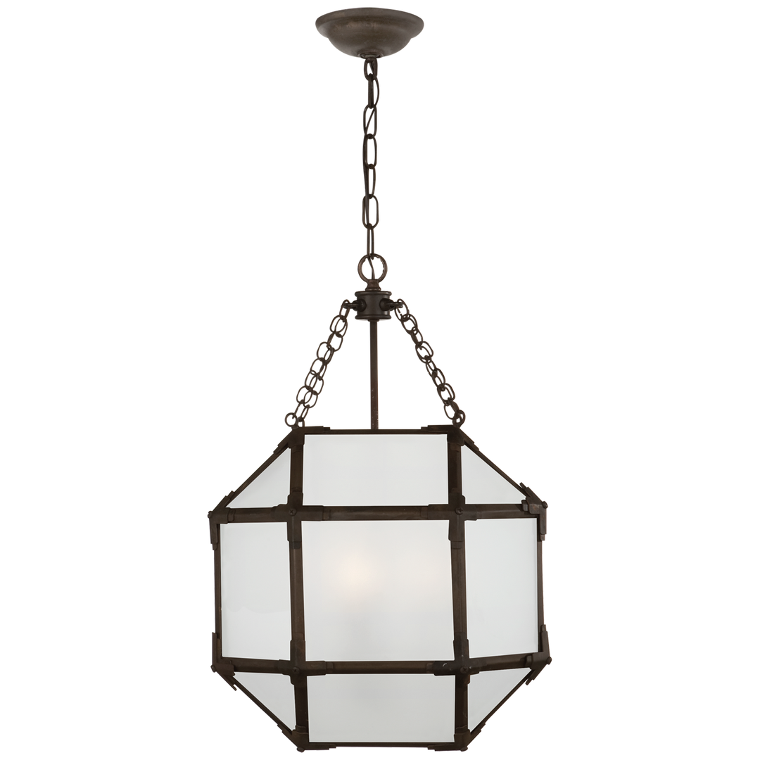 Momogi Small Lantern-Visual Comfort-VISUAL-SK 5008AZ-FG-PendantsAntique Zinc-Frosted Glass-2-France and Son