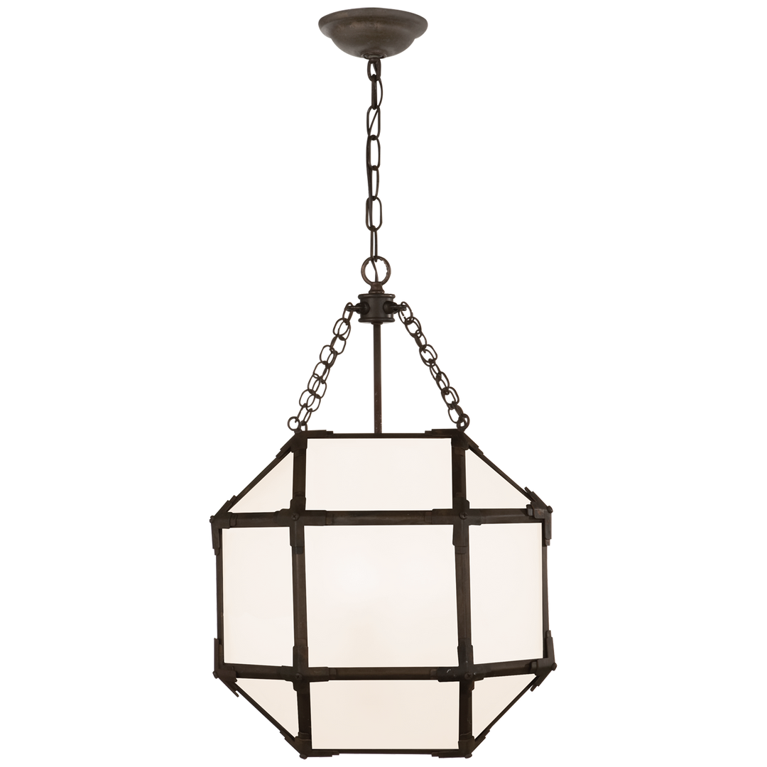 Momogi Small Lantern-Visual Comfort-VISUAL-SK 5008AZ-WG-PendantsAntique Zinc-White Glass-3-France and Son