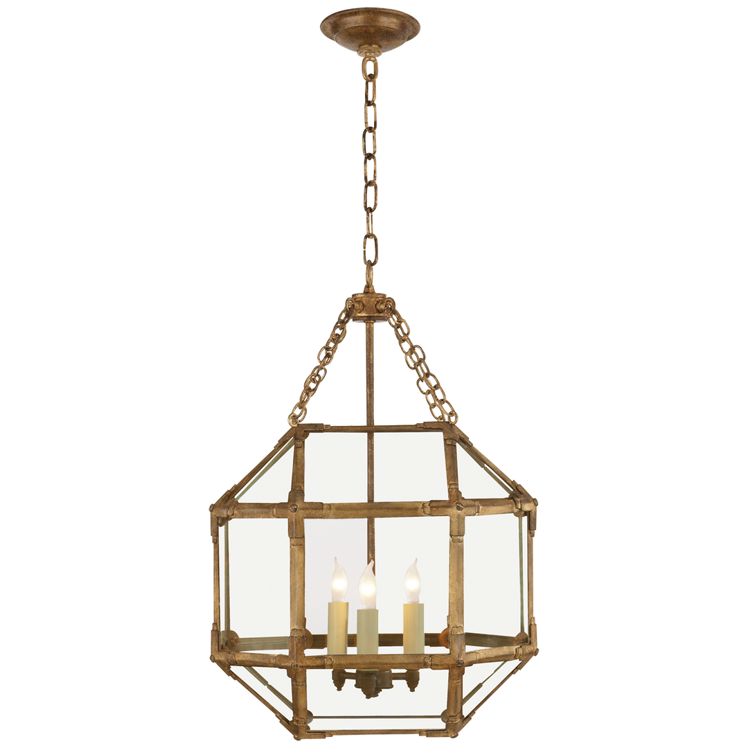 Momogi Small Lantern-Visual Comfort-VISUAL-SK 5008GI-CG-PendantsGilded Iron-Clear Glass-4-France and Son