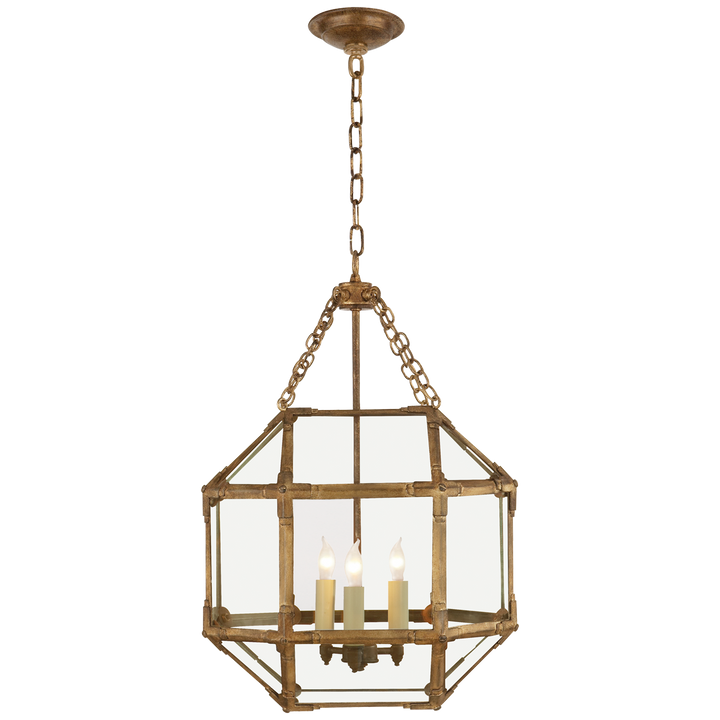 Momogi Small Lantern-Visual Comfort-VISUAL-SK 5008GI-CG-PendantsGilded Iron-Clear Glass-4-France and Son