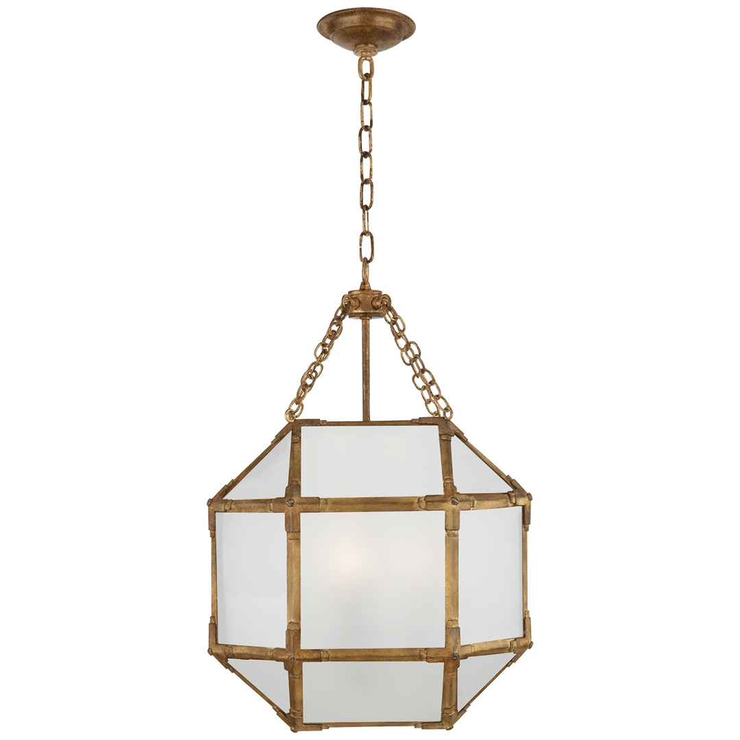 Momogi Small Lantern-Visual Comfort-VISUAL-SK 5008GI-FG-PendantsGilded Iron-Frosted Glass-5-France and Son