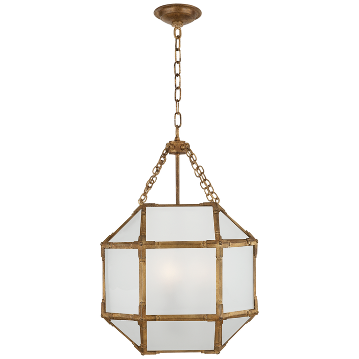 Momogi Small Lantern-Visual Comfort-VISUAL-SK 5008GI-FG-PendantsGilded Iron-Frosted Glass-5-France and Son