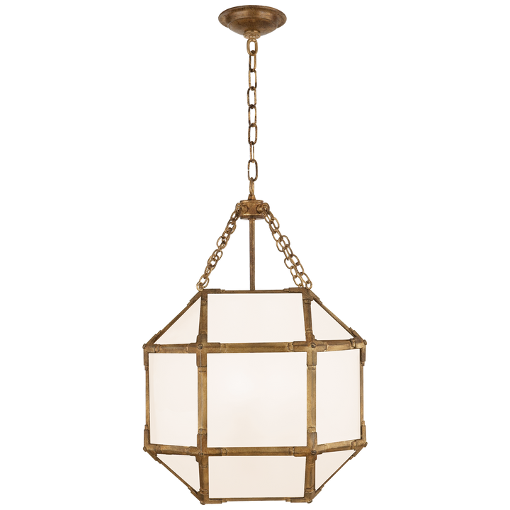 Momogi Small Lantern-Visual Comfort-VISUAL-SK 5008GI-WG-PendantsGilded Iron-White Glass-6-France and Son