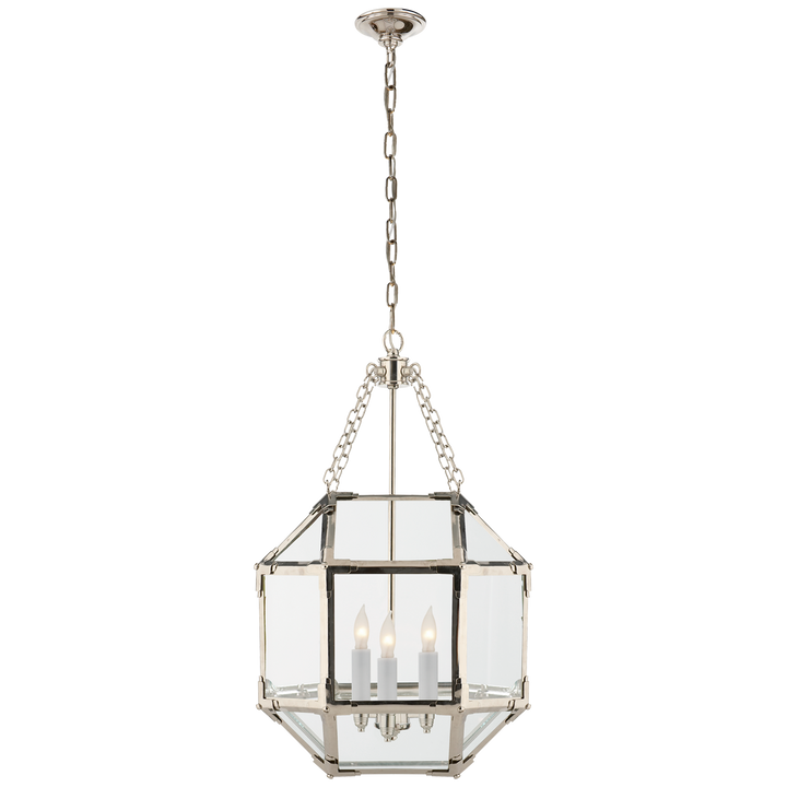 Momogi Small Lantern-Visual Comfort-VISUAL-SK 5008PN-CG-PendantsPolished Nickel-Clear Glass-7-France and Son