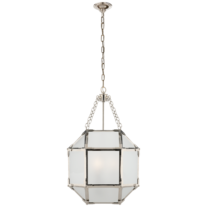 Momogi Small Lantern-Visual Comfort-VISUAL-SK 5008PN-FG-PendantsPolished Nickel-Frosted Glass-8-France and Son