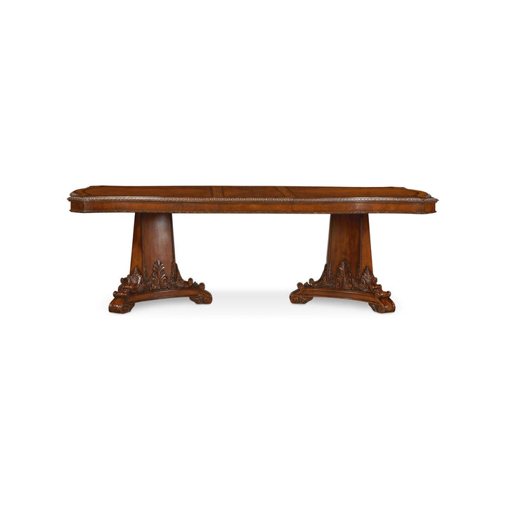 Old World Double Pedestal Dining Table - Brown