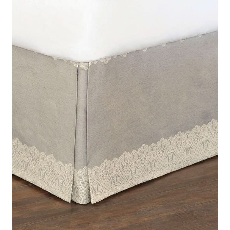 Bedding: Bed Skirts Shaggy Silver Bed