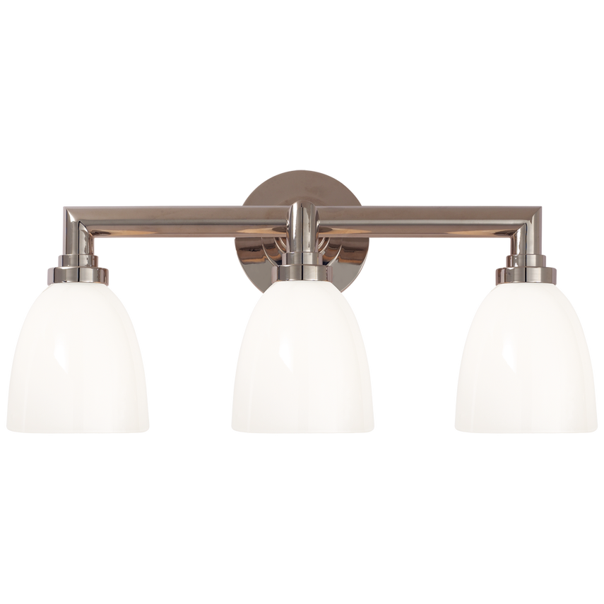 Wilo Triple Bath Light-Visual Comfort-VISUAL-SL 2843CH-WG-Wall LightingChrome/White Glass-3-France and Son