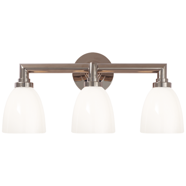 Wilo Triple Bath Light-Visual Comfort-VISUAL-SL 2843CH-WG-Wall LightingChrome/White Glass-3-France and Son