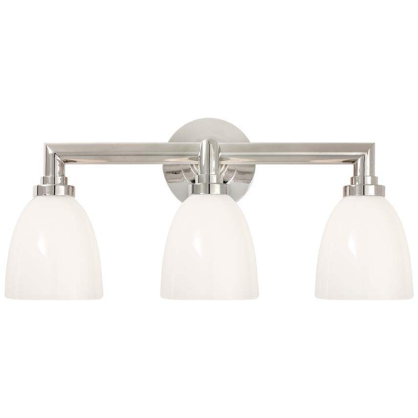 Wilo Triple Bath Light-Visual Comfort-VISUAL-SL 2843PN-WG-Wall LightingPolished Nickel/White Glass-5-France and Son