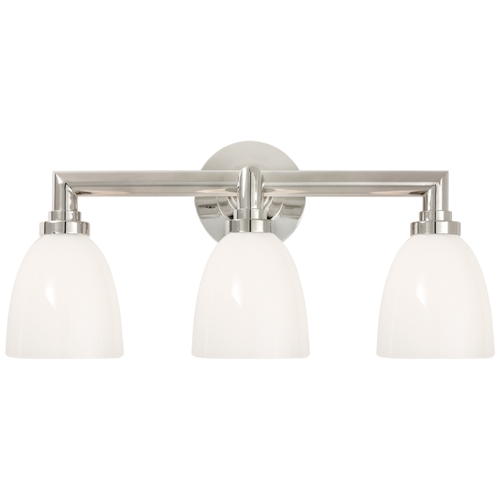 Wilo Triple Bath Light-Visual Comfort-VISUAL-SL 2843PN-WG-Wall LightingPolished Nickel/White Glass-5-France and Son