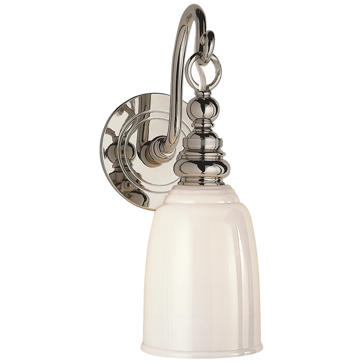 Brighton Loop Arm Sconce-Visual Comfort-VISUAL-SL 2934CH-WG-Wall LightingChrome-White Glass-6-France and Son