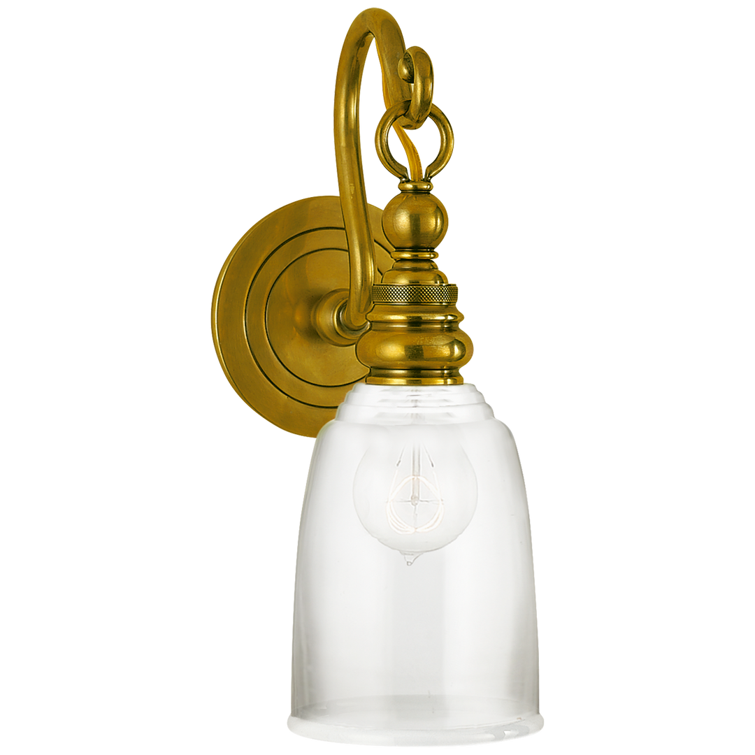 Brighton Loop Arm Sconce-Visual Comfort-VISUAL-SL 2934HAB-CG-Wall LightingHand-Rubbed Antique Brass-Clear Glass-7-France and Son